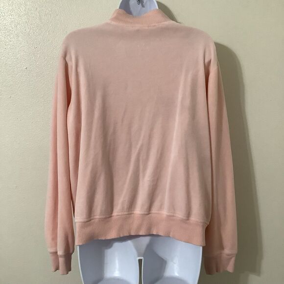 Vintage Y2K Pastel Pink Velour Coquette McBling Beaded Heart Zip Up Jacket XL - Picture 6 of 9